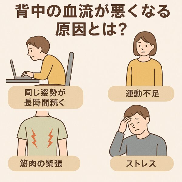 背中の凝りが起こる原因と体への影響