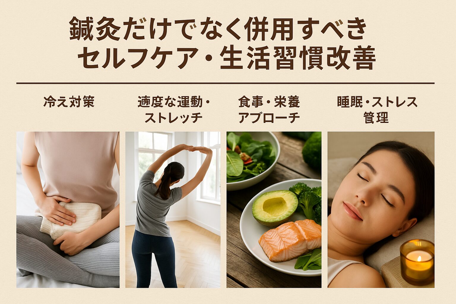 鍼灸だけでなく併用すべきセルフケア・生活習慣改善