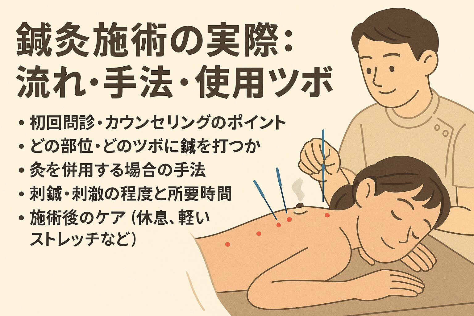 鍼灸施術の実際：流れ・手法・使用ツボ