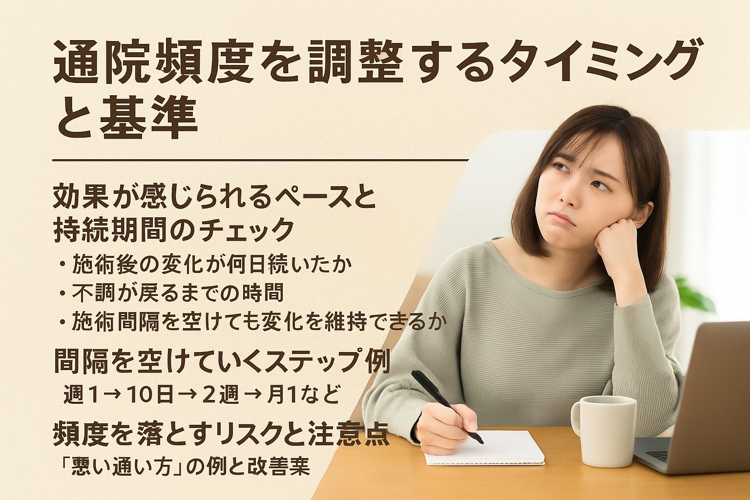 通院頻度を調整するタイミングと基準