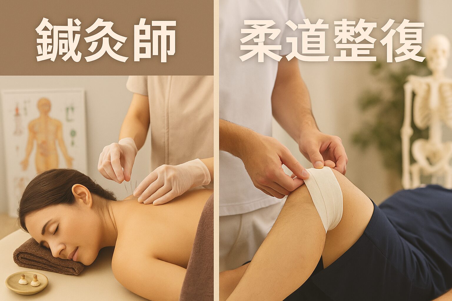 鍼灸師と柔道整復師の仕事内容と施術領域の違い