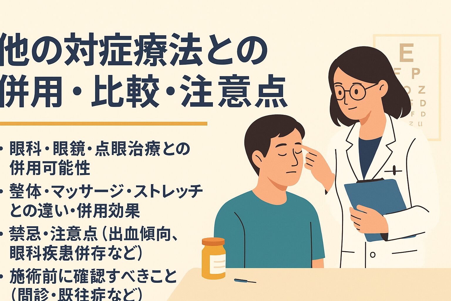 他の対症療法との併用・比較・注意点