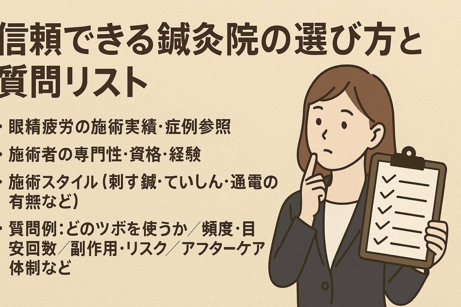 信頼できる鍼灸院の選び方と質問リスト