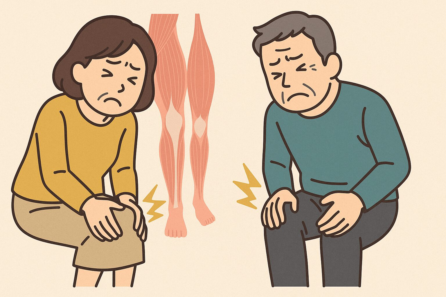 膝が「つるような痛み」とは？どんな症状か