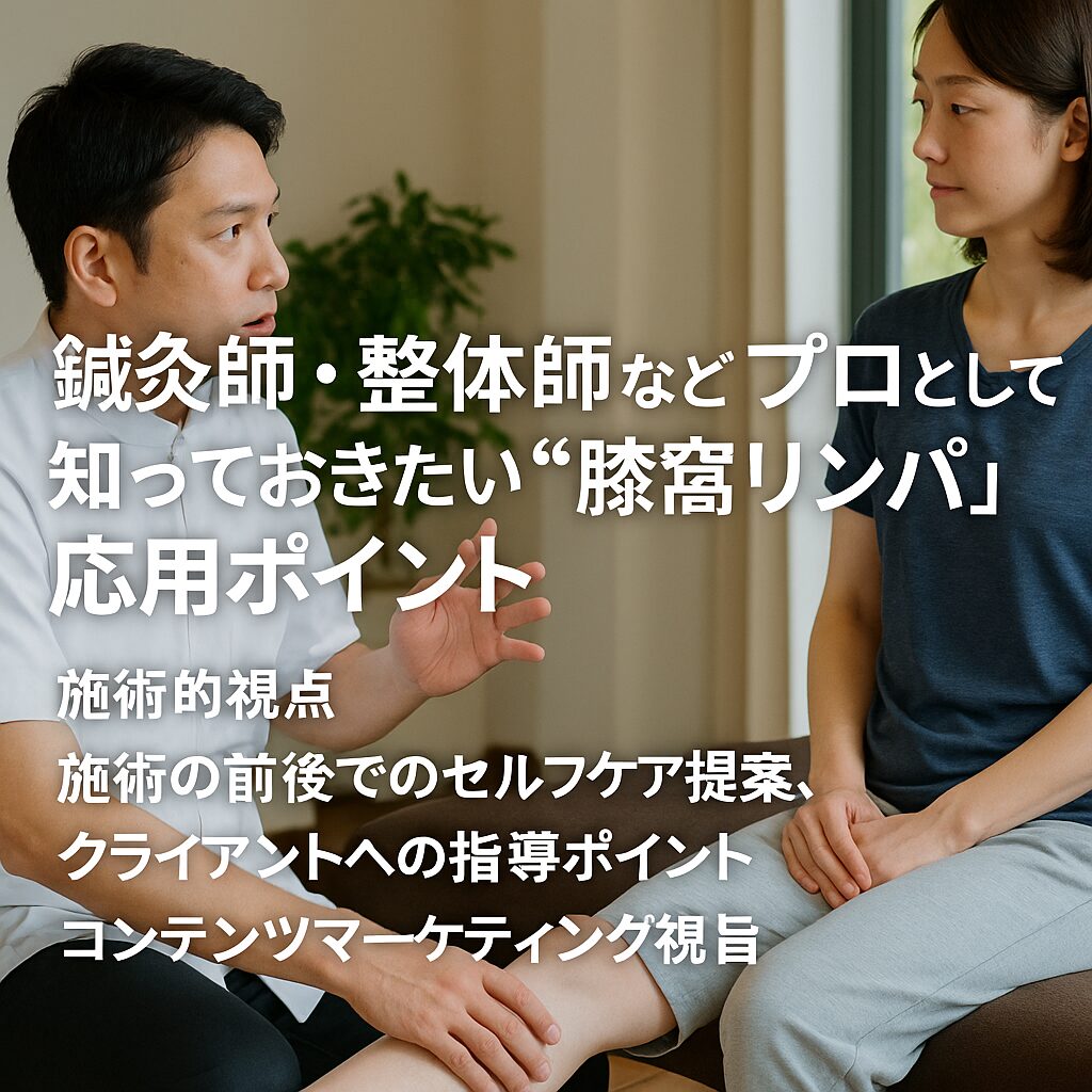 鍼灸師・整体師などプロとして知っておきたい“膝窩リンパ”応用ポイント