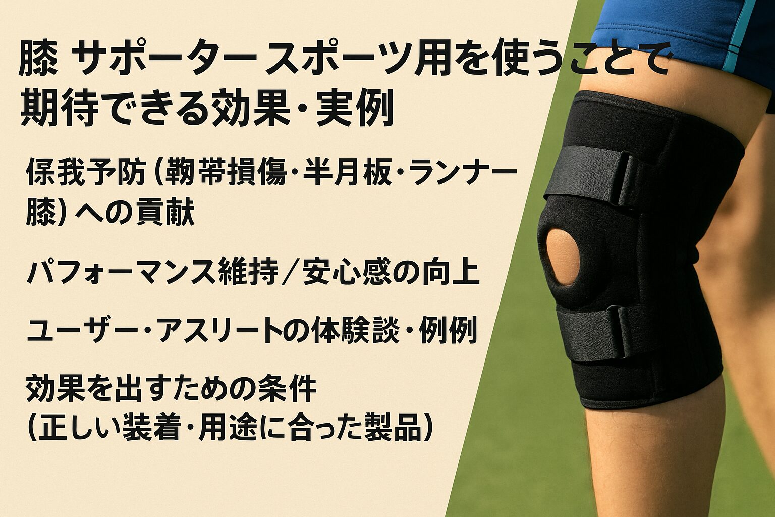 膝 サポーター スポーツ用を使うことで期待できる効果・実例
