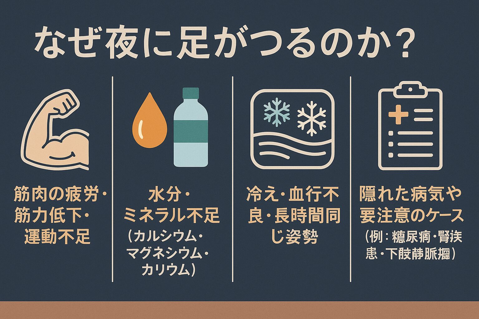 なぜ夜に足がつるのか?主な原因を整理