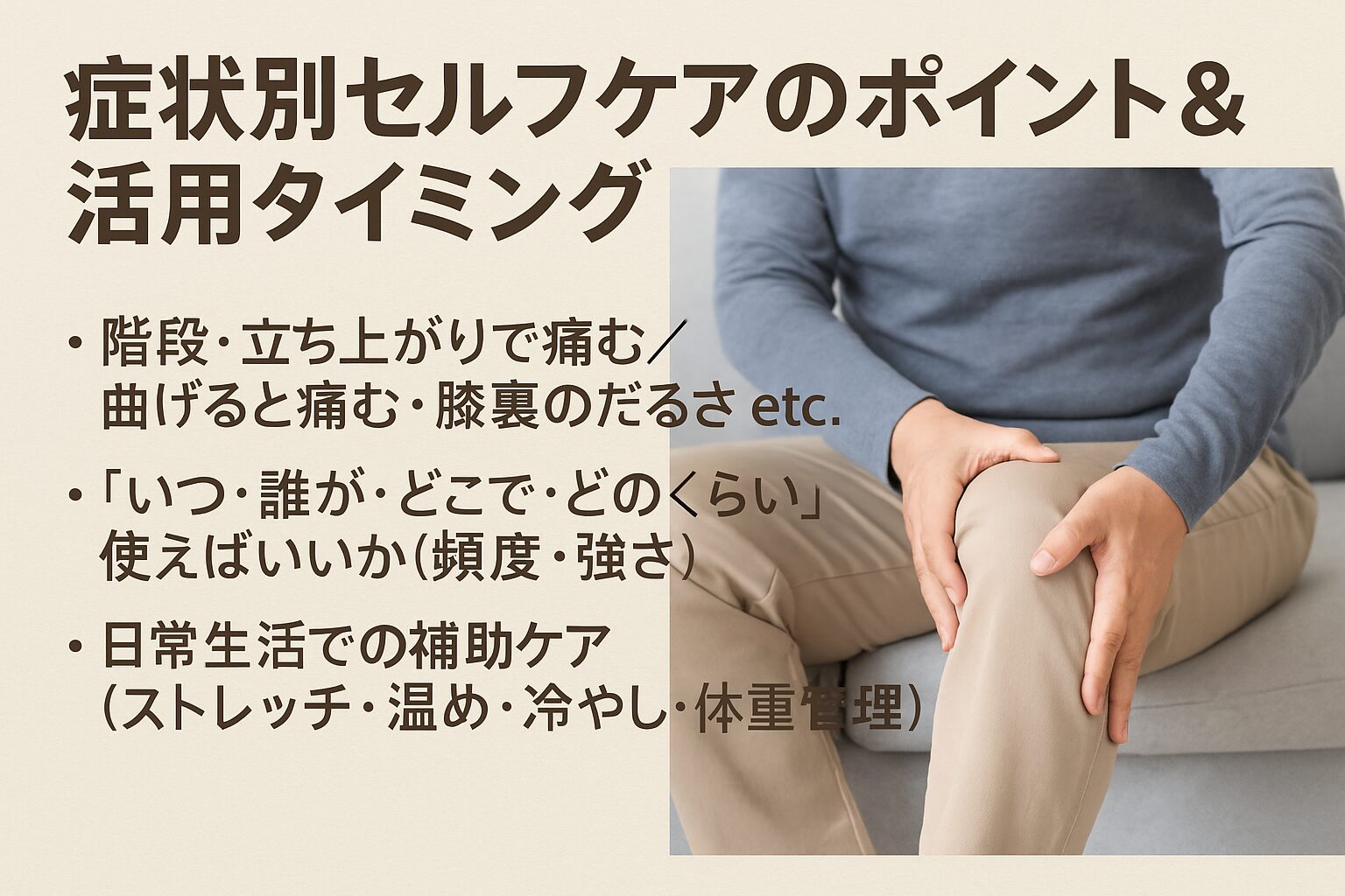 症状別セルフケアのポイント＆活用タイミング