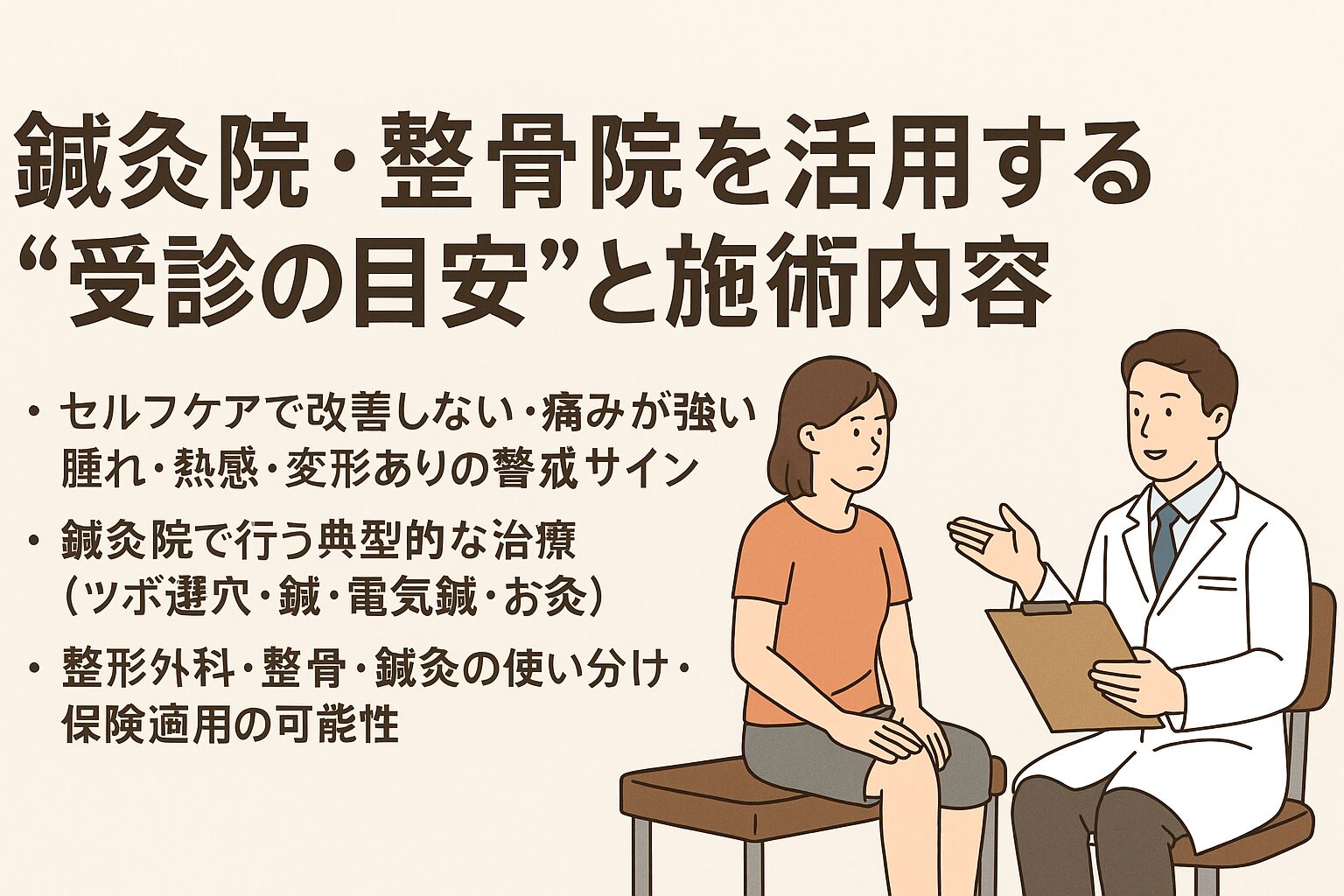 鍼灸院・整骨院を活用する“受診の目安”と施術内容