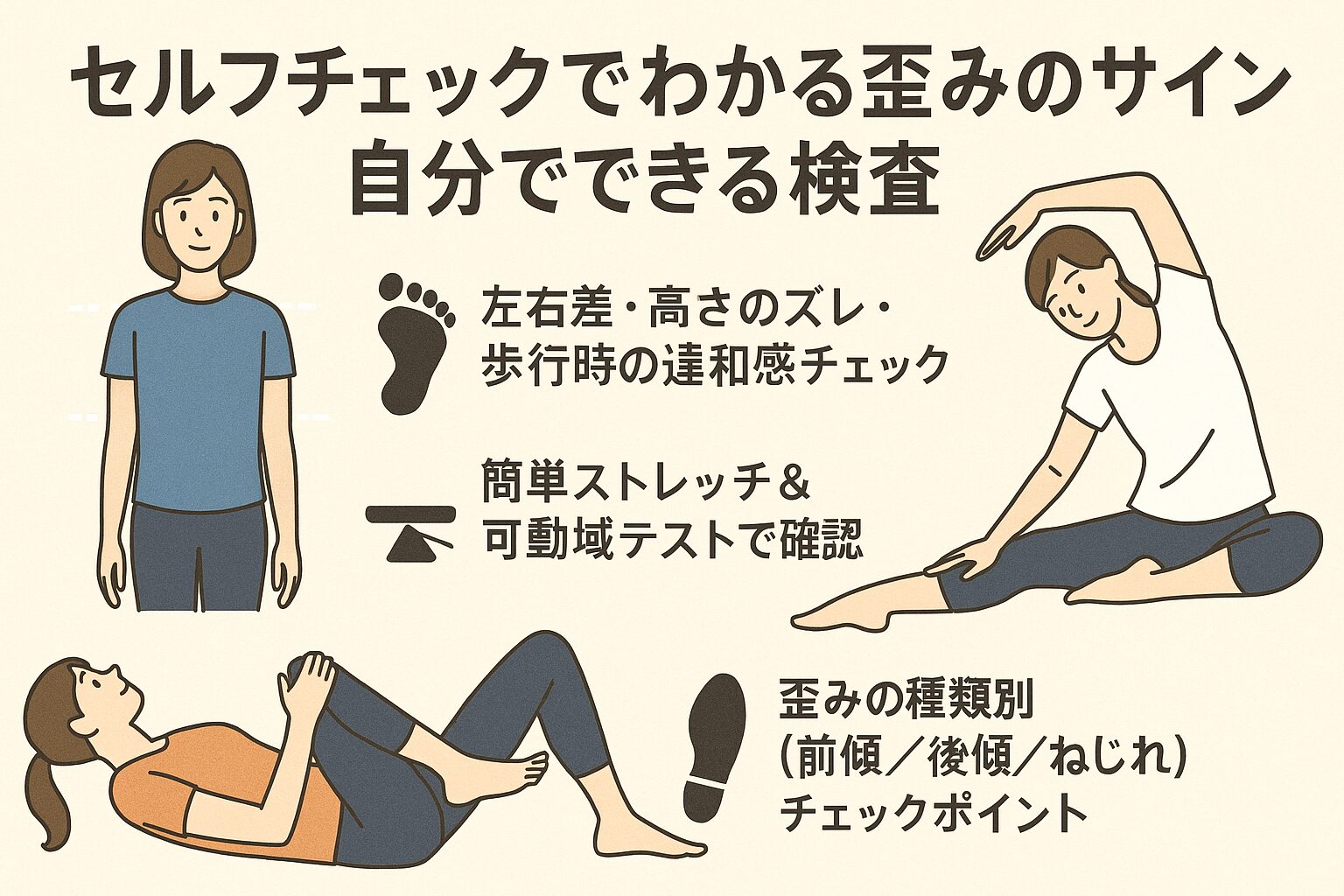 セルフチェックでわかる歪みのサインと自分でできる検査