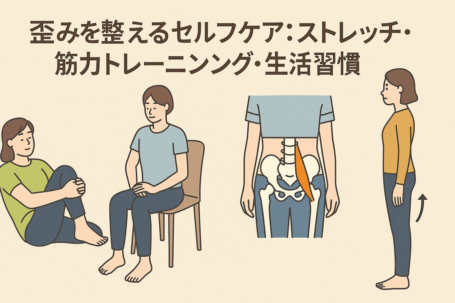 歪みを整えるセルフケア:ストレッチ・筋力トレーニング・生活習慣