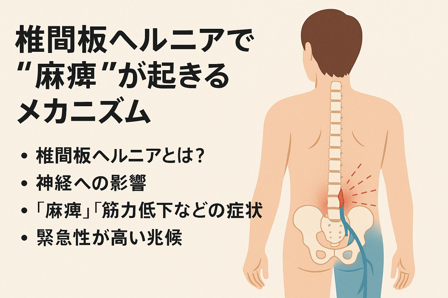 「椎間板ヘルニアで“麻痺”が起きるメカニズム」