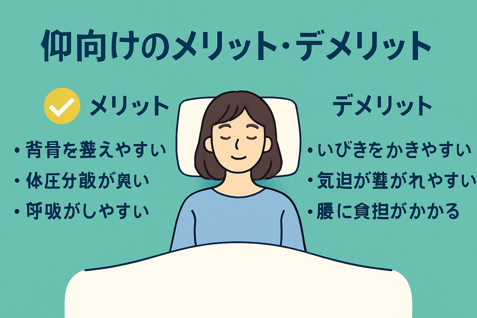仰向けのメリット・デメリット