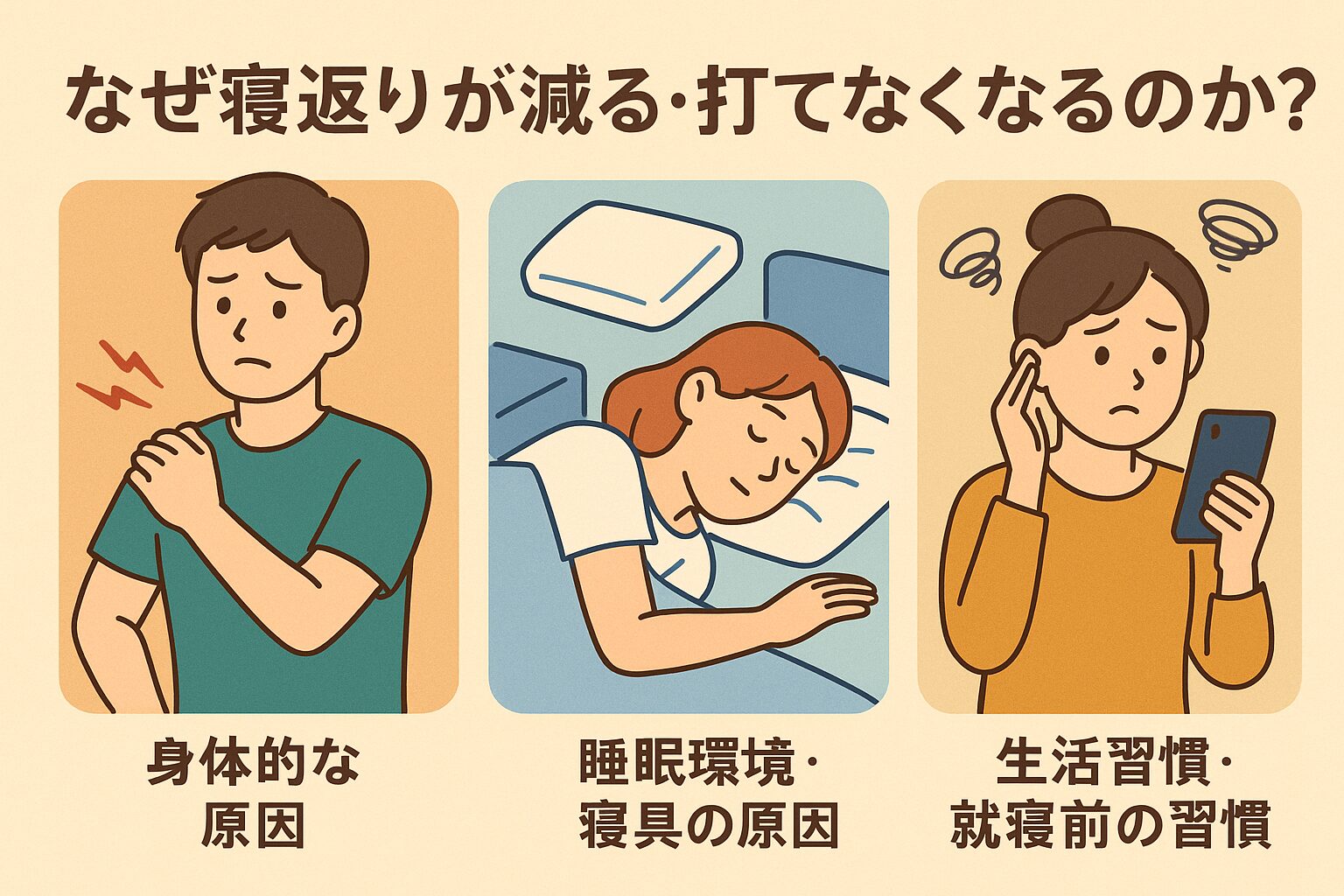 なぜ寝返りが減る・打てなくなるのか?原因を整理