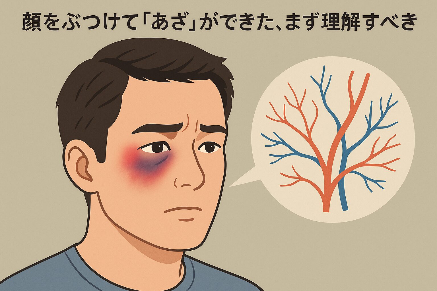 顔をぶつけて「あざ」ができた、まず理解すべきこと
