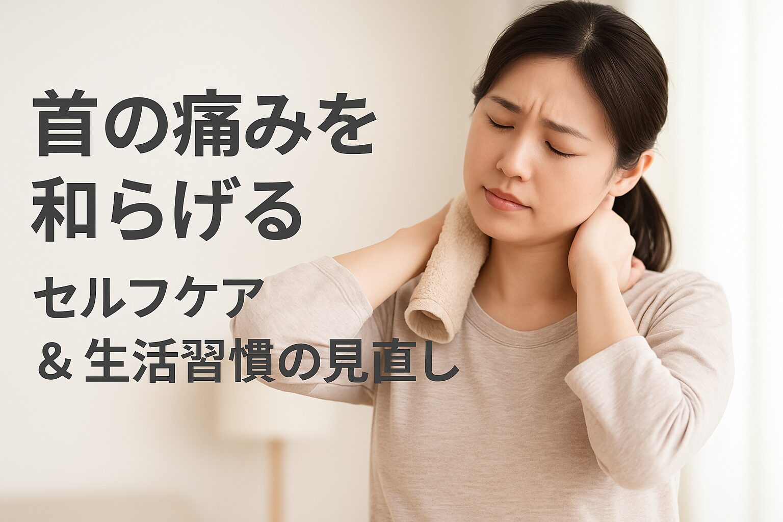 首の痛みを和らげるセルフケア & 生活習慣の見直し