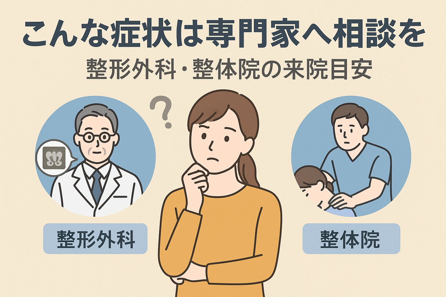 こんな症状は専門家へ相談を — 整形外科・整体院の来院目安