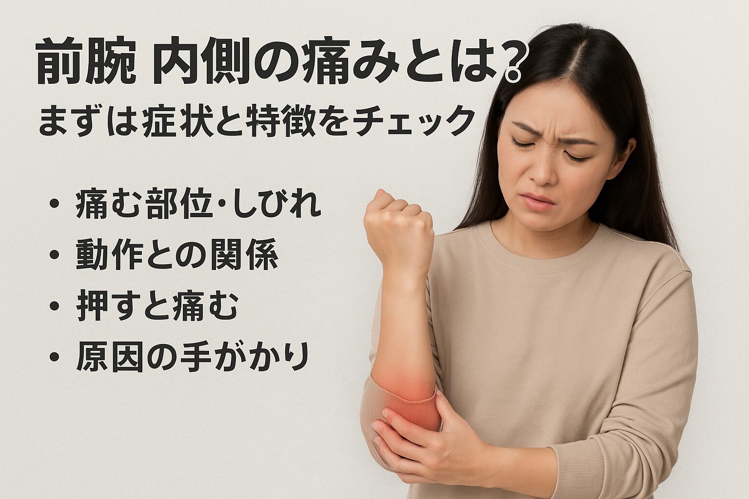 前腕 内側の痛みとは？ まずは症状と特徴をチェック