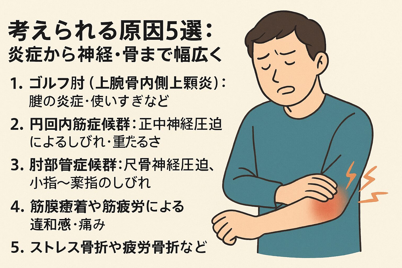 考えられる原因5選：炎症から神経・骨まで幅広く