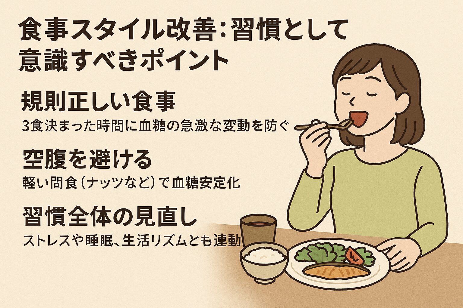 食事スタイル改善：習慣として意識すべきポイント