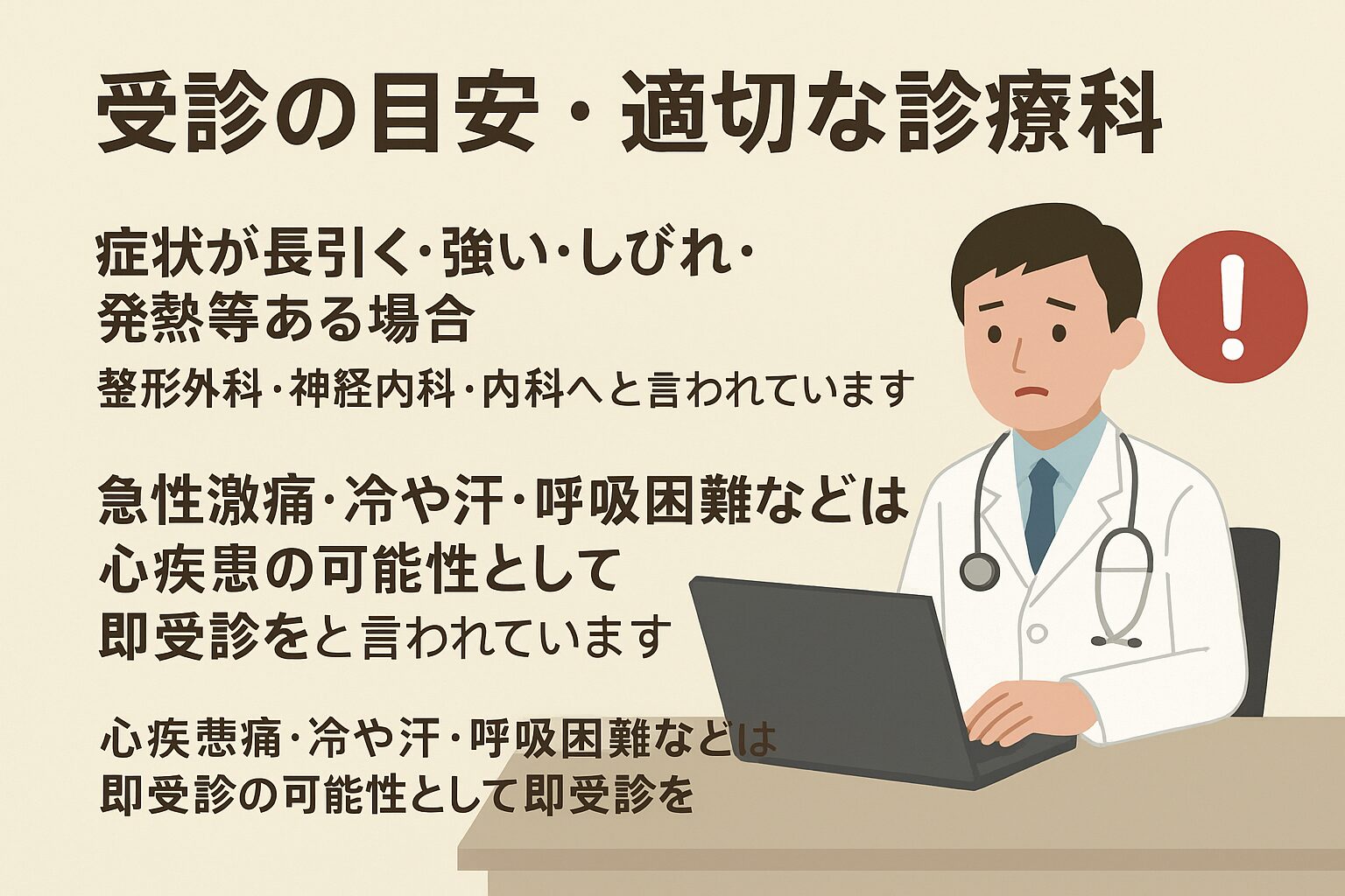 受診の目安・適切な診療科