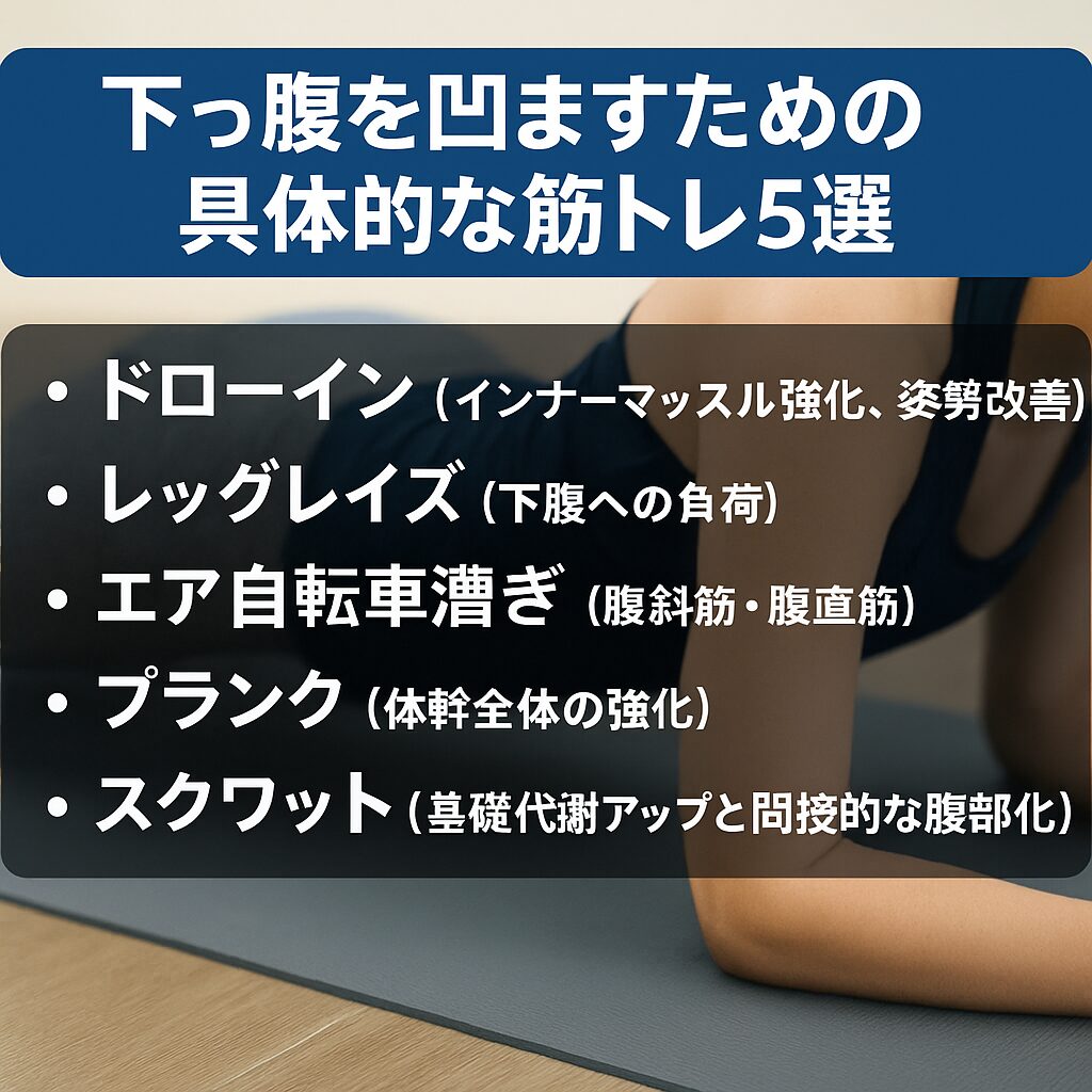 下っ腹を凹ますための具体的な筋トレ5選