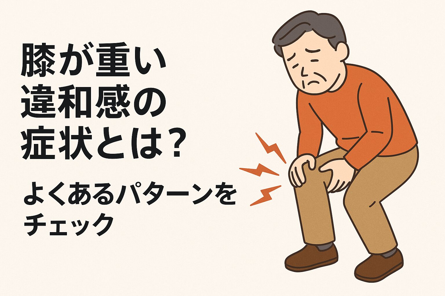 膝が重い違和感の症状とは？ よくあるパターンをチェック