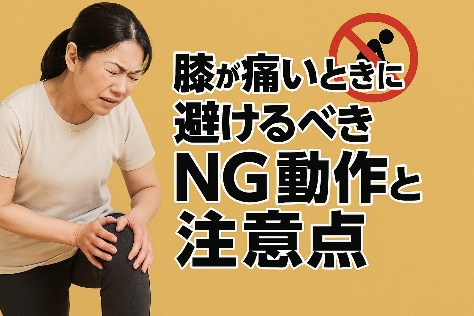 膝が痛いときに避けるべきNG動作と注意点