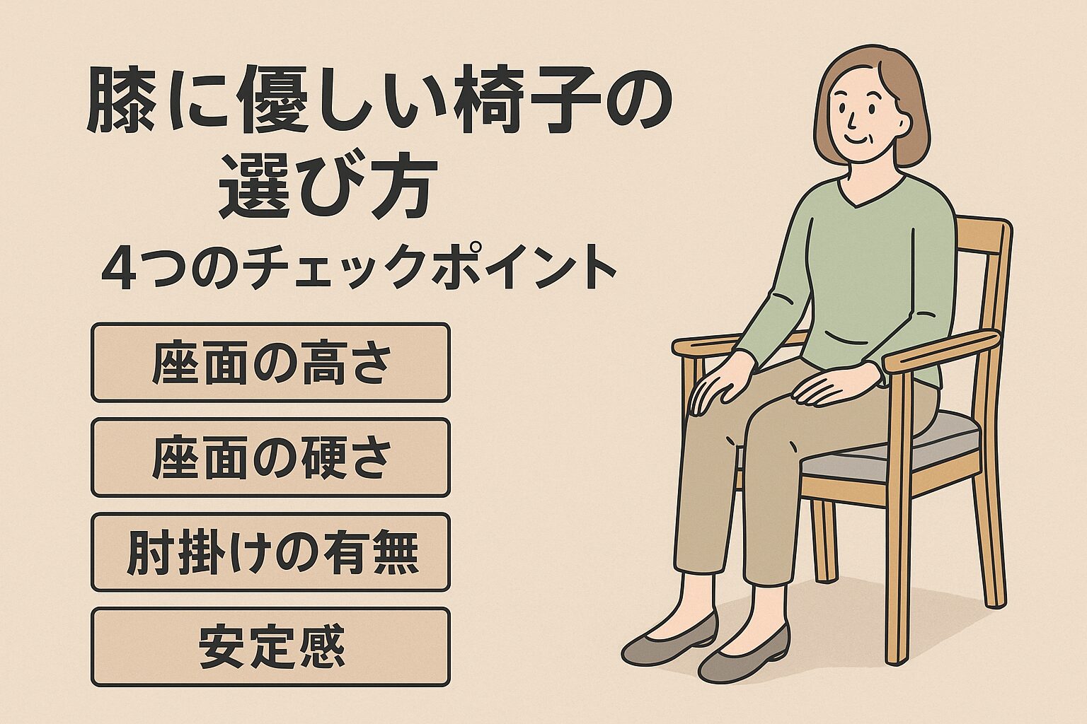膝に優しい椅子の選び方｜4つのチェックポイント