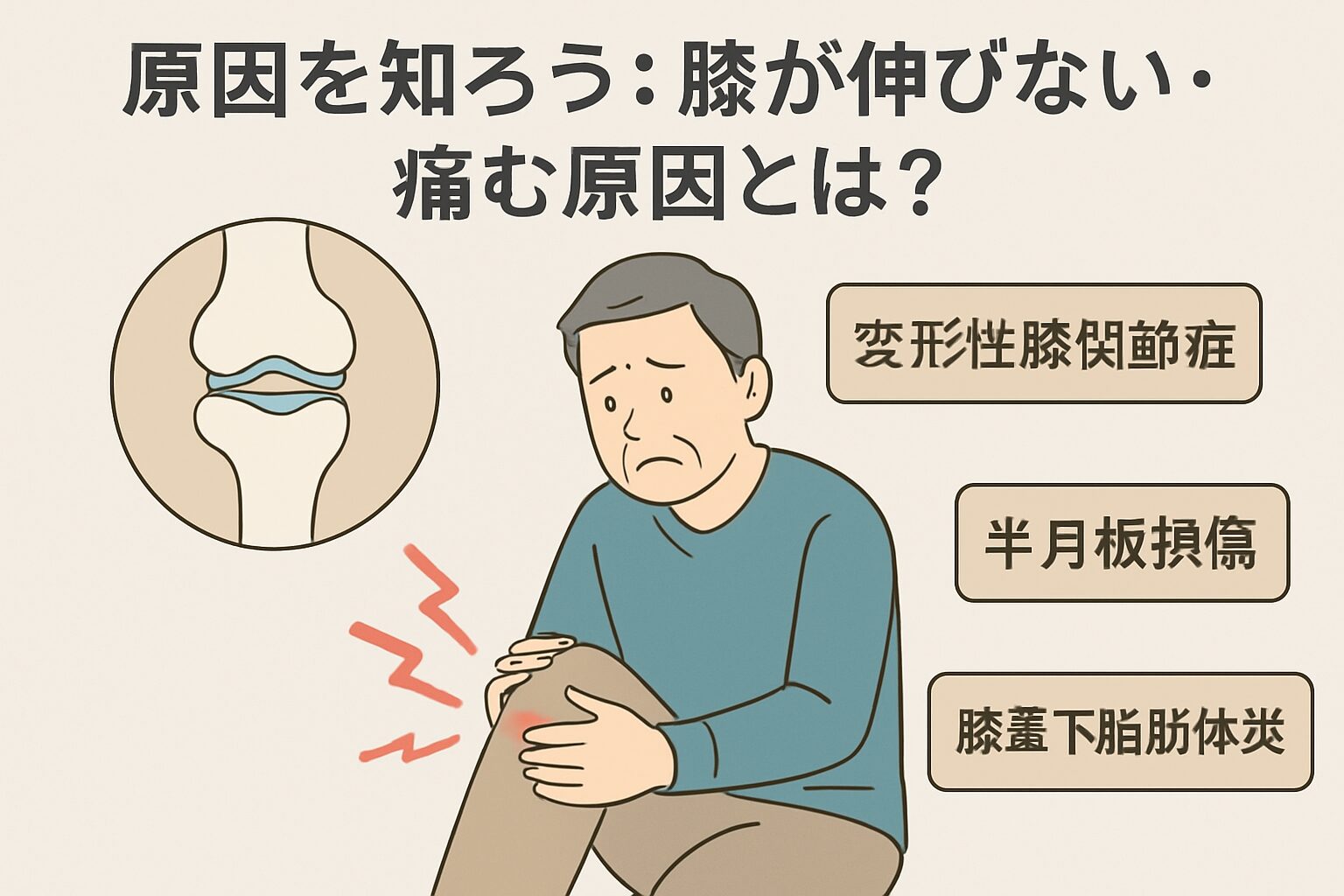 原因を知ろう：膝が伸びない・痛む原因とは？
