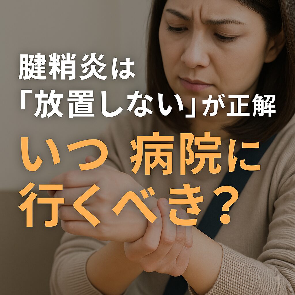腱鞘炎は「放置しない」が正解｜いつ病院に行くべき？