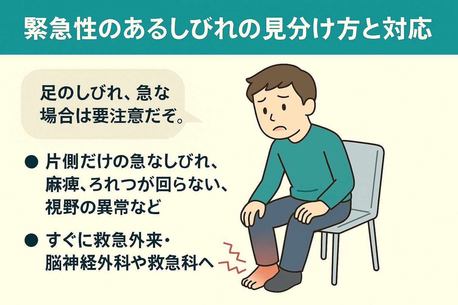 緊急性のあるしびれの見分け方と対応