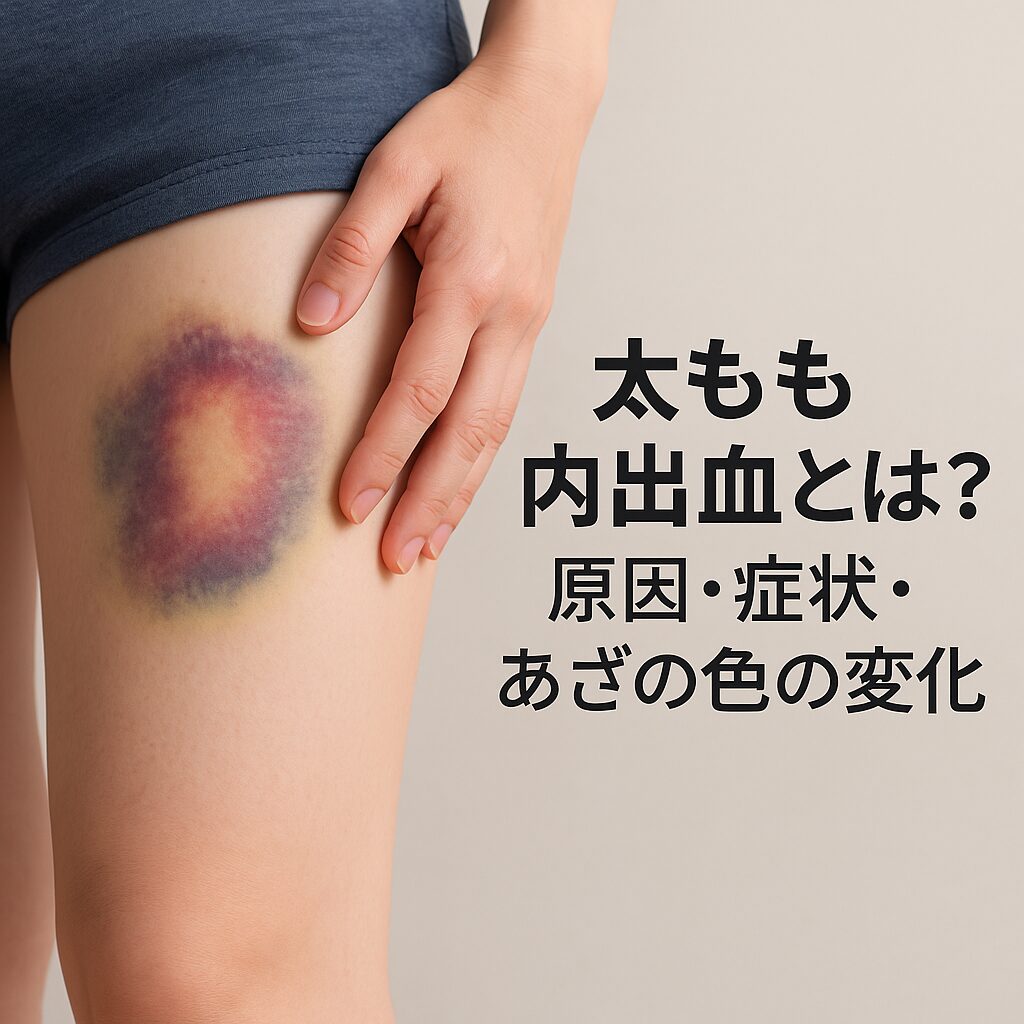 太もも内出血とは？原因・症状・あざの色の変化