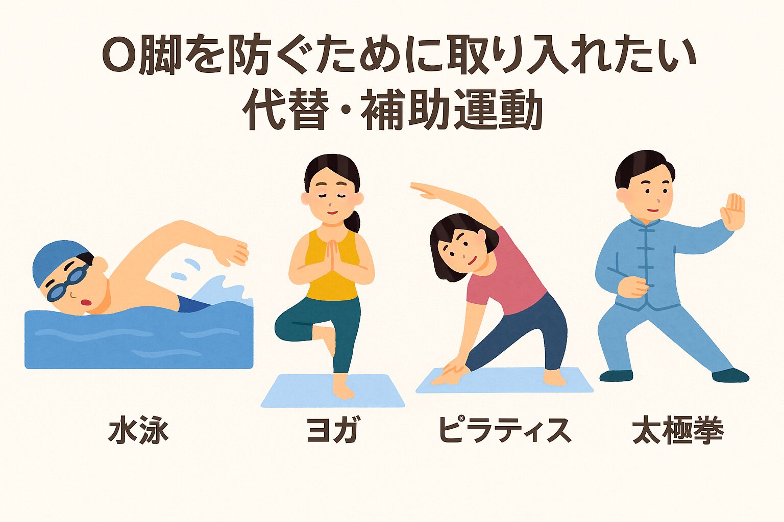o脚を防ぐために取り入れたい代替・補助運動