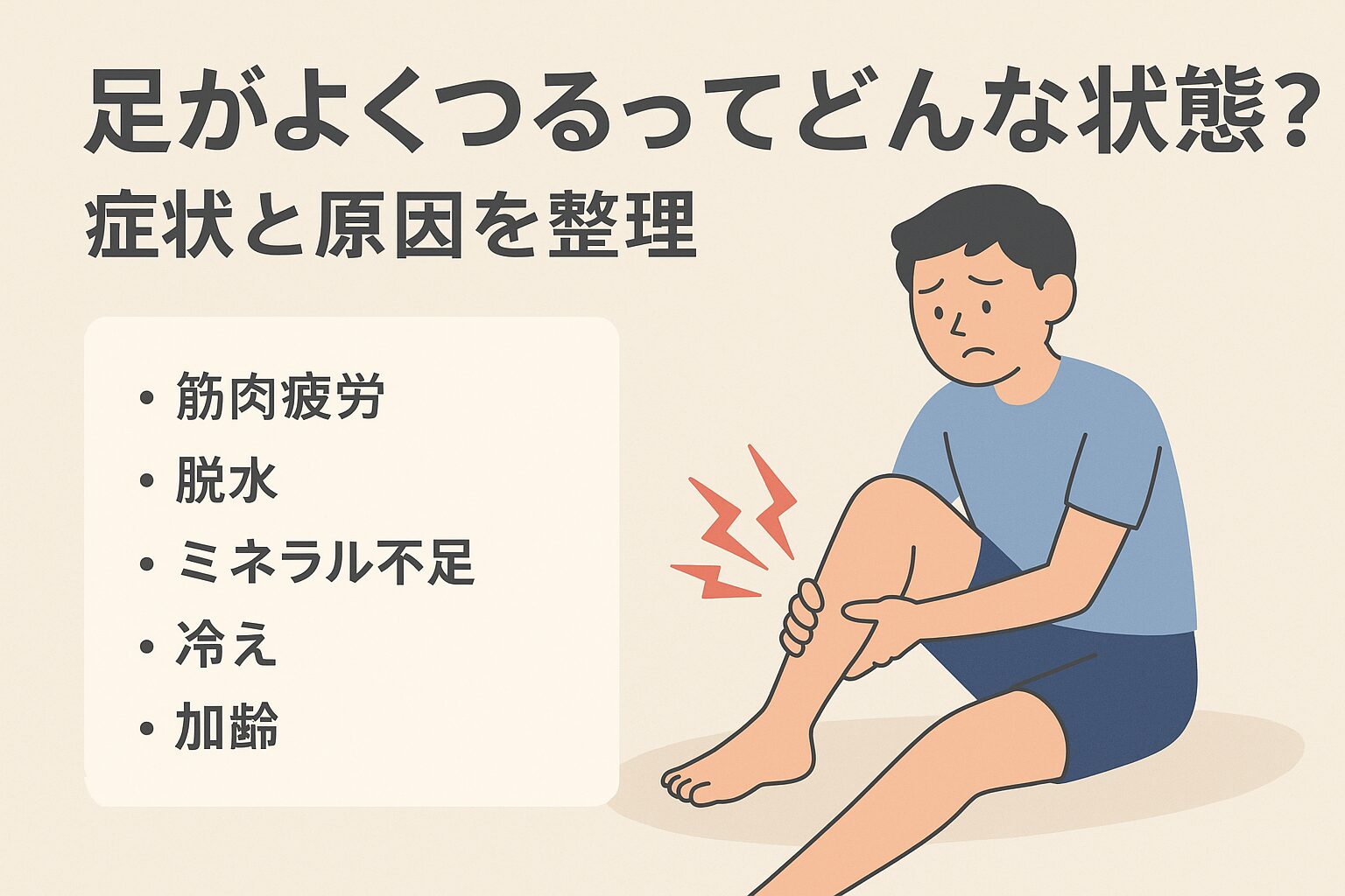 足がよくつるってどんな状態？症状と原因を整理