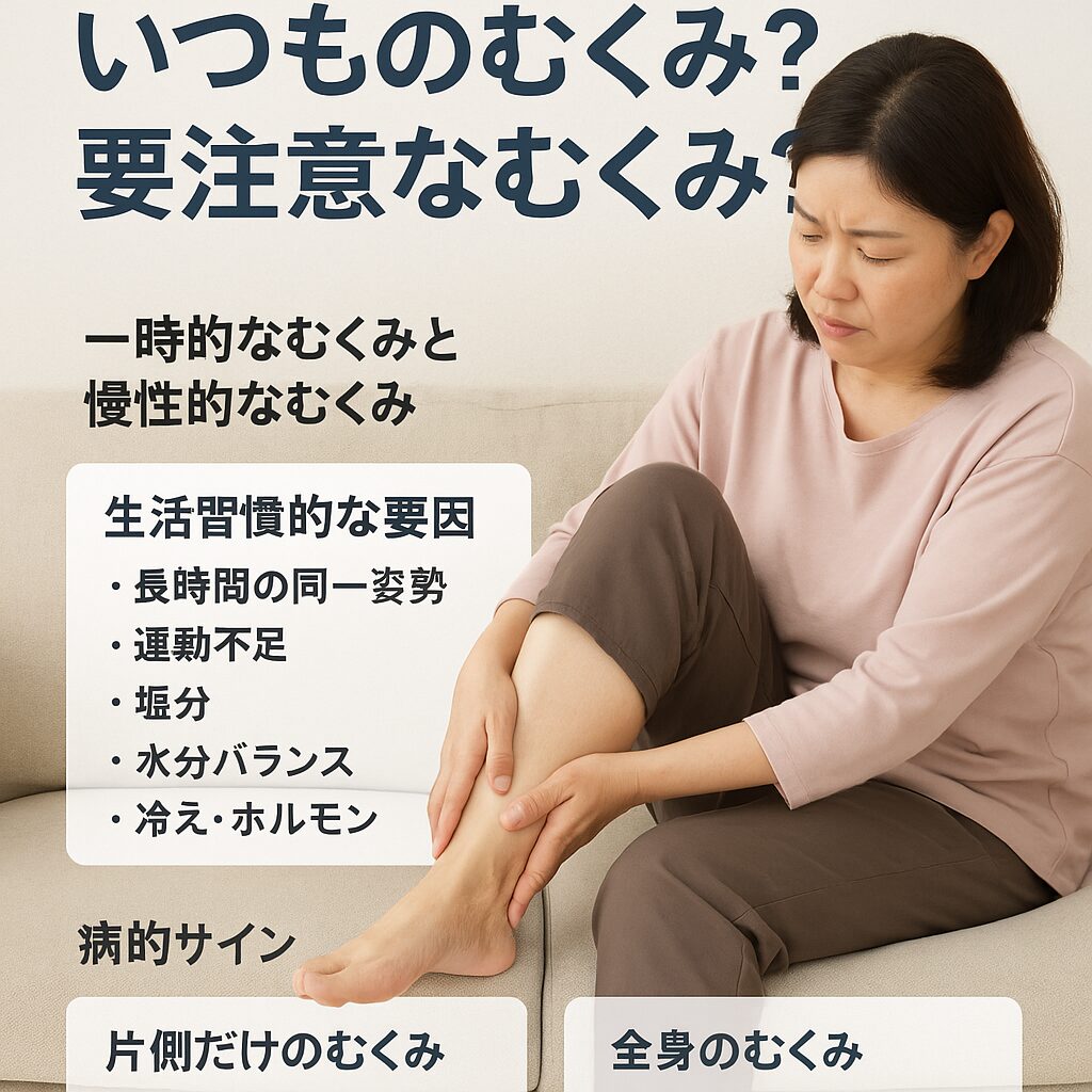 原因を知ろう：いつものむくみ？要注意なむくみ？