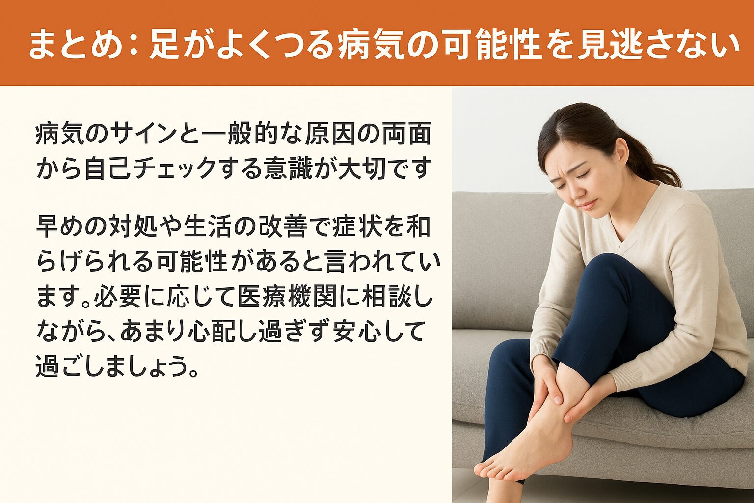 まとめ：足がよくつる 病気の可能性を見逃さないために