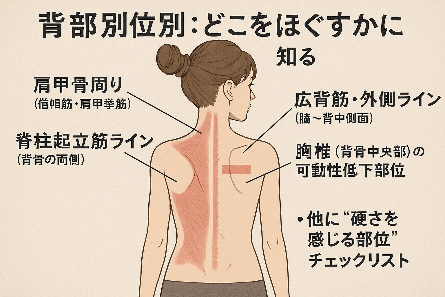 背中の部位別：どこをほぐすかを知る