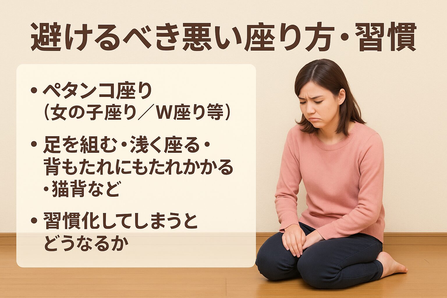 避けるべき悪い座り方＋習慣