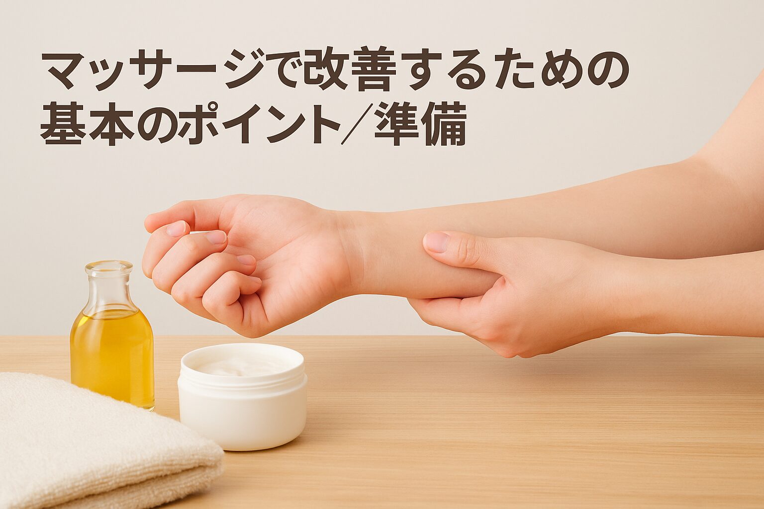 マッサージで改善するための基本のポイント／準備