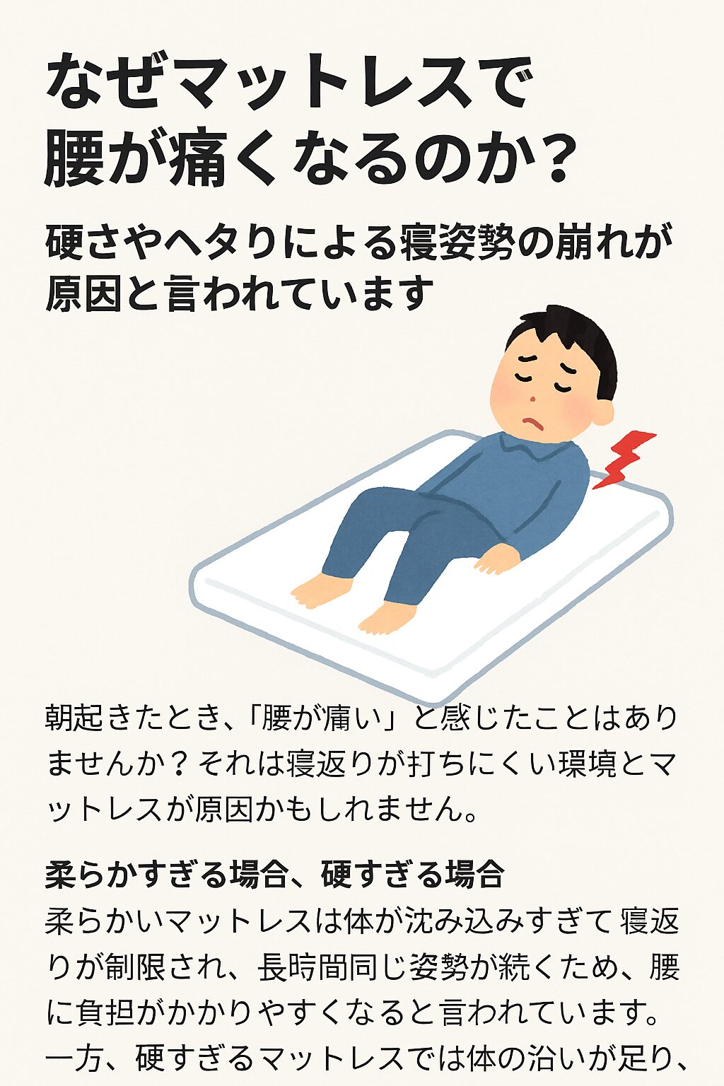 なぜマットレスで腰が痛くなるのか？