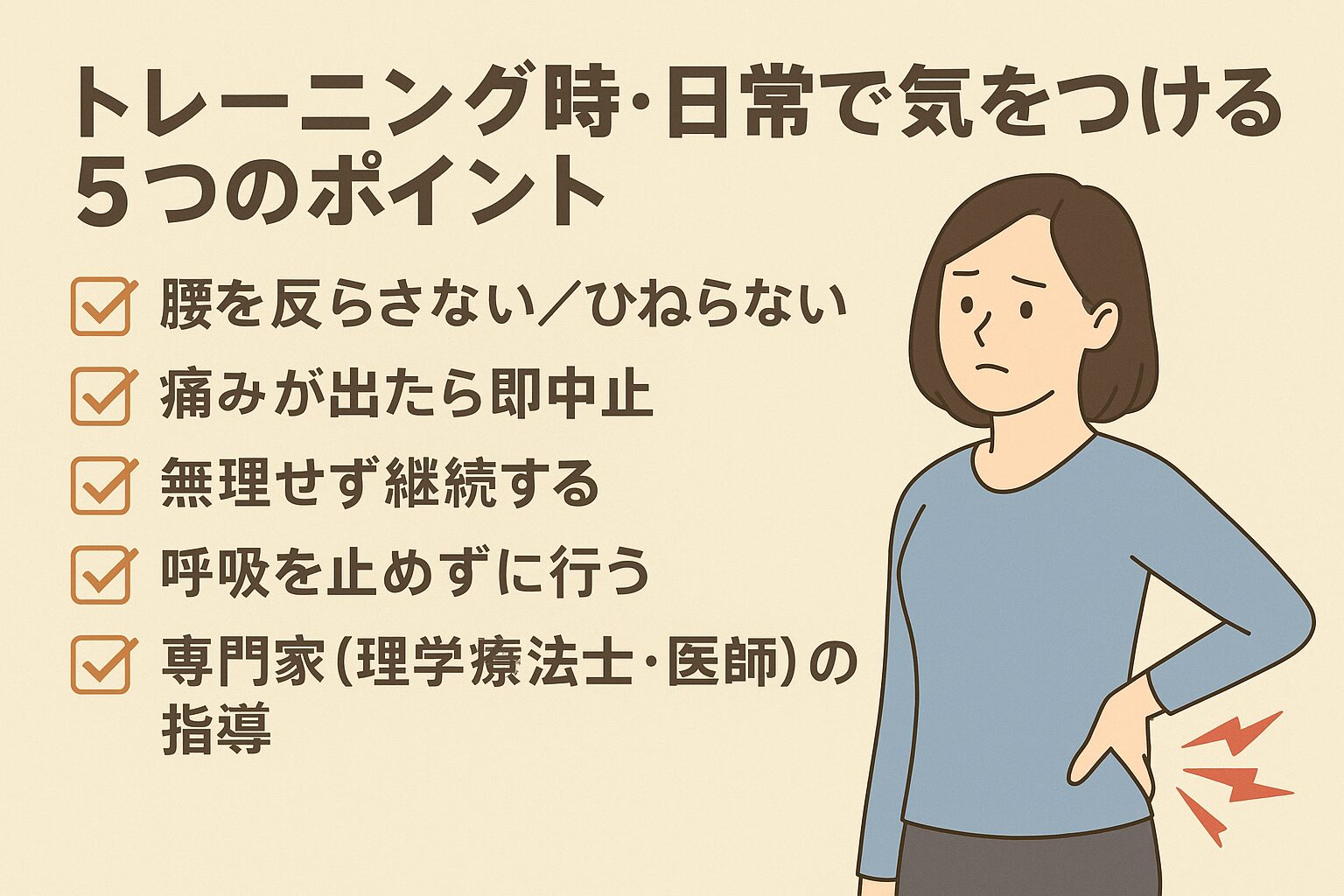 トレーニング時・日常で気をつける5つのポイント