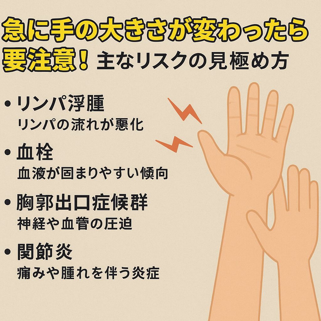 急に手の大きさが変わったら要注意！主なリスクの見極め方