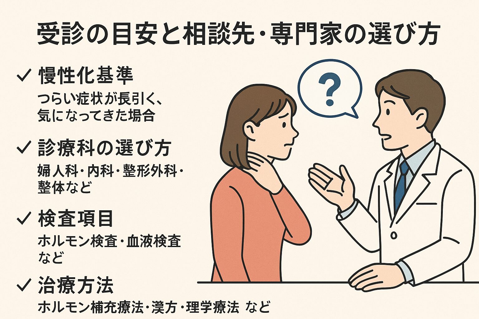 受診の目安と相談先・専門家の選び方