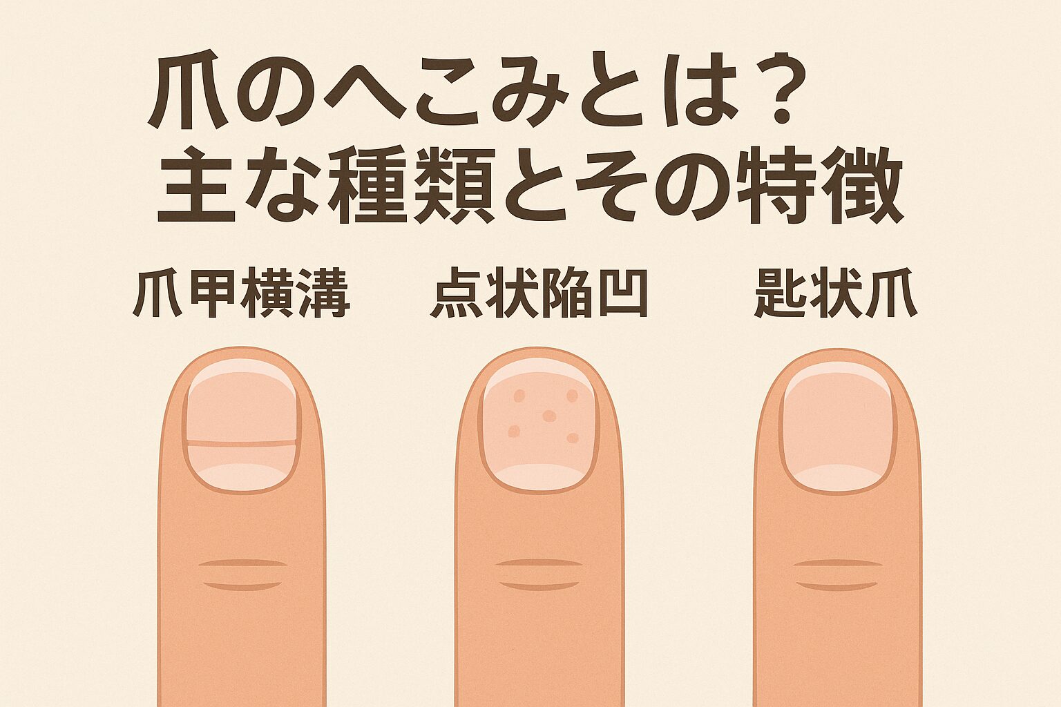 爪のへこみとは？主な種類とその特徴