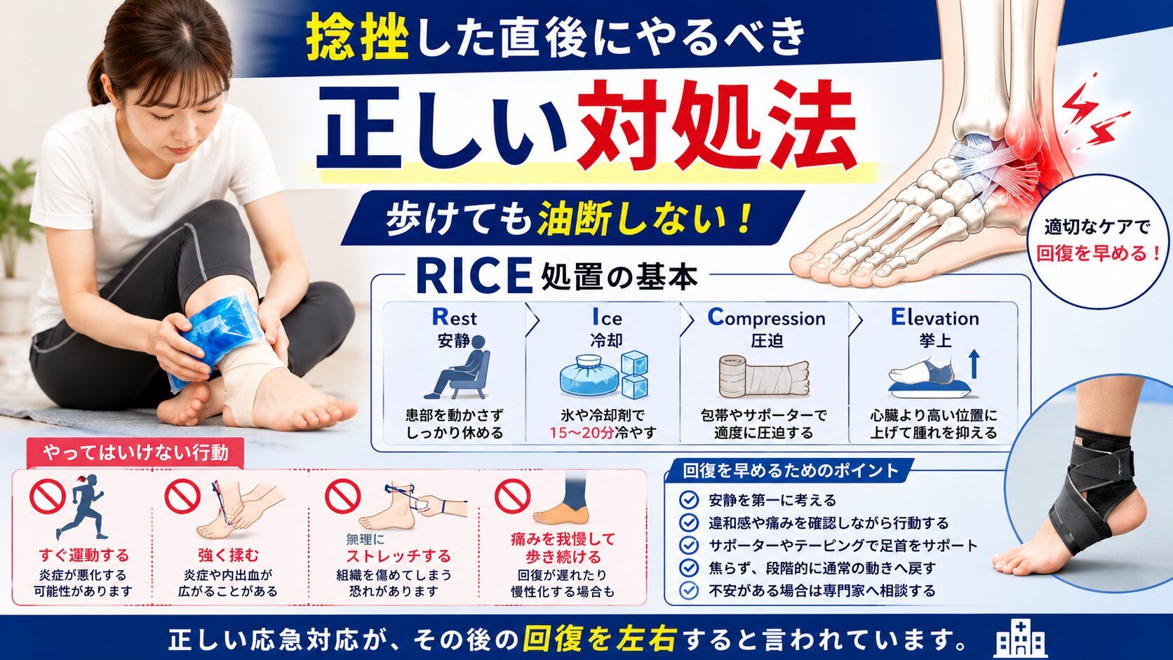 捻挫した直後にやるべき正しい対処法