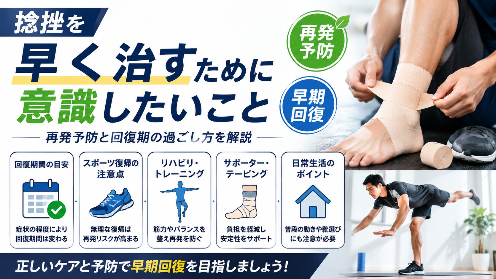捻挫を早く改善するために意識したいこと