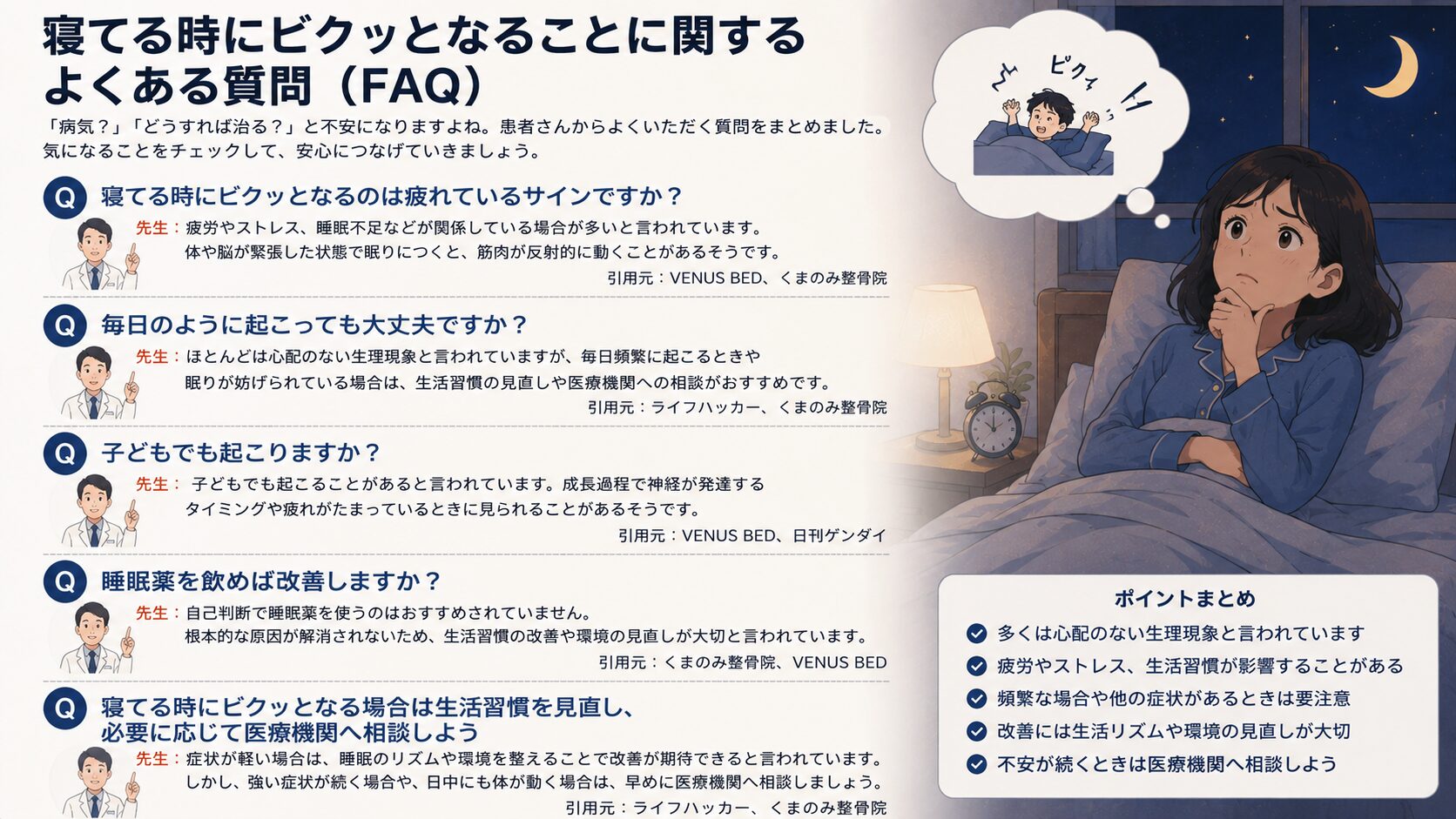 寝てる時にビクッとなることに関するよくある質問(FAQ)