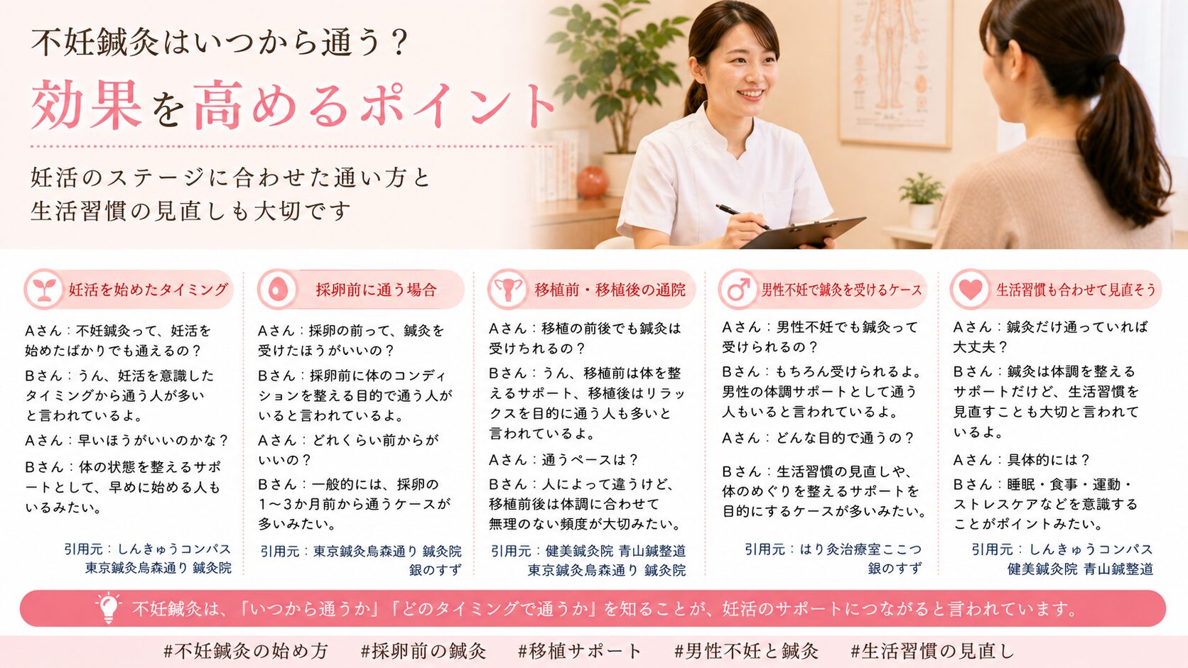 不妊鍼灸はいつから通う?効果を高めるポイント