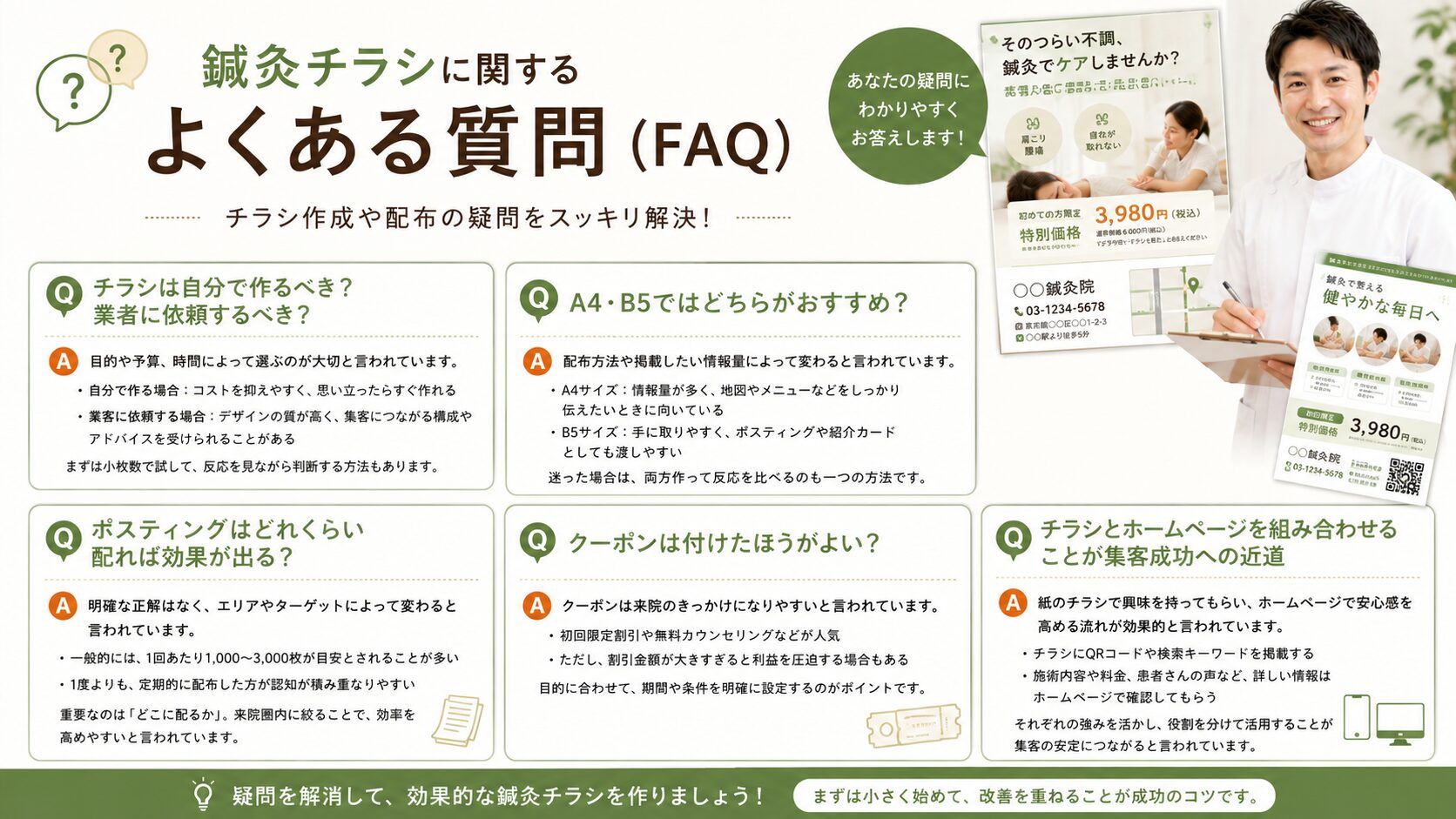 鍼灸チラシに関するよくある質問(FAQ)